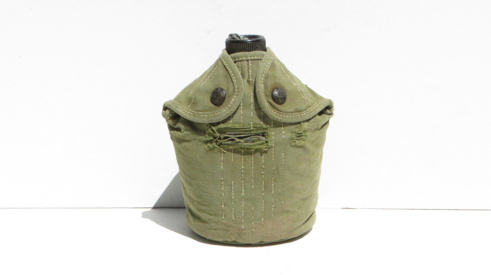 M1912 WW1 Pea Green Rimless Eagle Snap Canteen Cover Mounted Cavalry