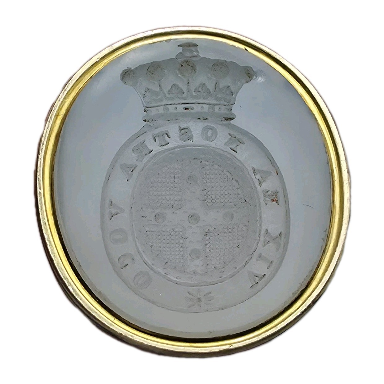 Henry Greville 3rd Earl of Warwick Gold Intaglio Wax Seal Matrix FOB Garter Belt