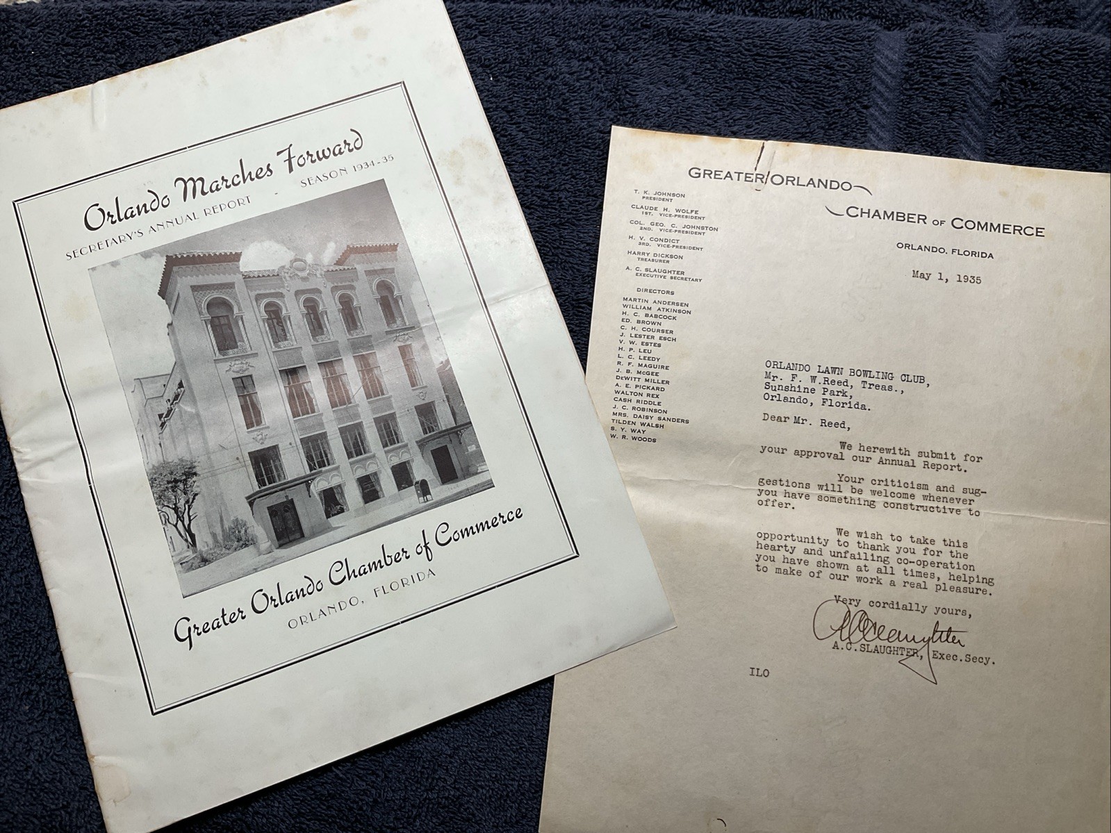 ORLANDO CHAMBER OF COMMERCE SEASON 1934-35 ANNUAL REPORT - VINTAGE PRE DISNEY ORLANDO CHAMBER OF COMMERCE SEASON 1934-35 ANNUAL REPORT - VINTAGE PRE DISNEY
