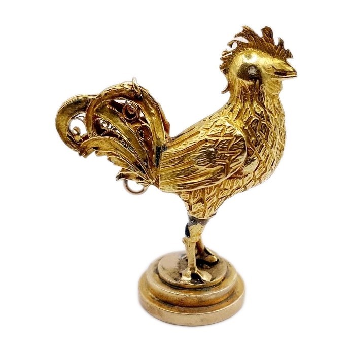 Earl of Warwick Henry Richard Greville Gold Rooster Intaglio Wax Seal Matrix UK Earl of Warwick Henry Richard Greville Gold Rooster Intaglio Wax Seal Matrix UK