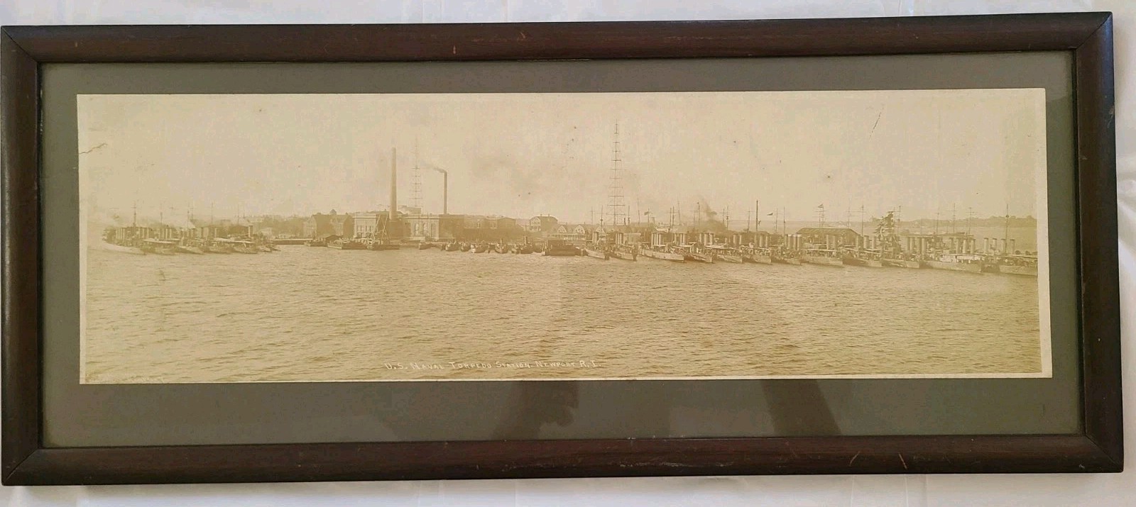 Rare 1913 Panoramic Photo US Naval Torpedo Station Newport R.I. By O.W. Waterman