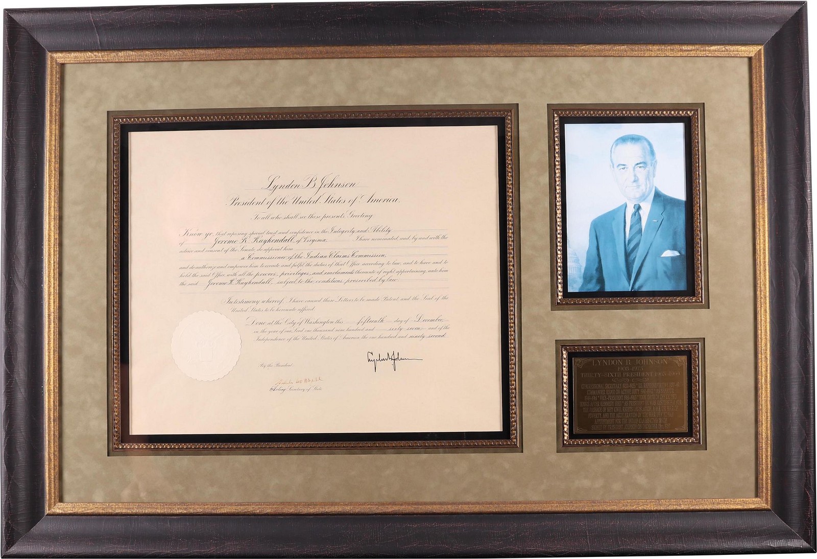 1967 President Lyndon B. Johnson Signed Document Framed PSA/DNA LOA 1967 President Lyndon B. Johnson Signed Document Framed PSA/DNA LOA