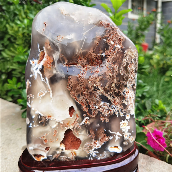 5.4Kg A rare Beautiful flower agate home decoration rough polish healing+stand 5.4Kg A rare Beautiful flower agate home decoration rough polish healing+stand