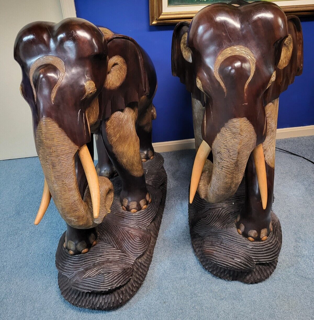 ELEPHANT STATUES HUGE & HEAVY 1960S OR 1970S SUPER HEAVY BEAUTIFUL HIGH END $$$$
