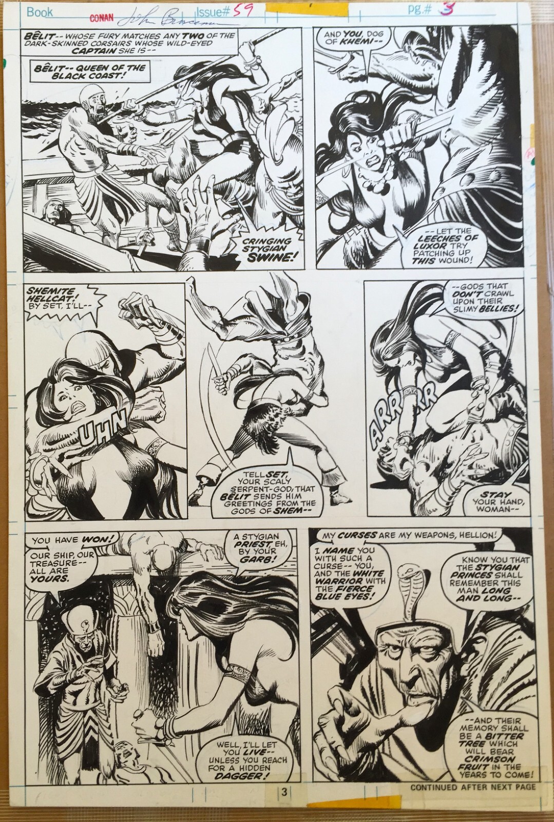 JOHN BUSCEMA - Conan the Barbarian #59 -- Queen of the Black Coast JOHN BUSCEMA - Conan the Barbarian #59 -- Queen of the Black Coast
