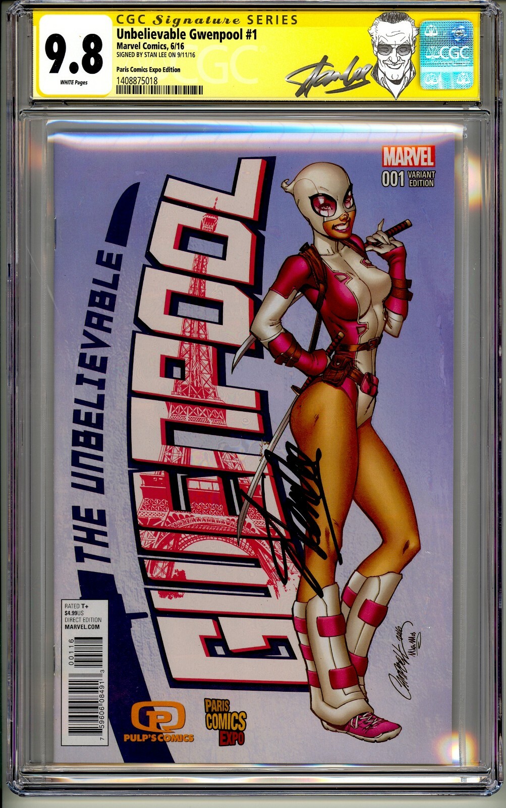UNBELIEVABLE GWENPOOL #1 PARIS EXPO SIGNED STAN LEE CGC SS 9.8 RARE UNBELIEVABLE GWENPOOL #1 PARIS EXPO SIGNED STAN LEE CGC SS 9.8 RARE