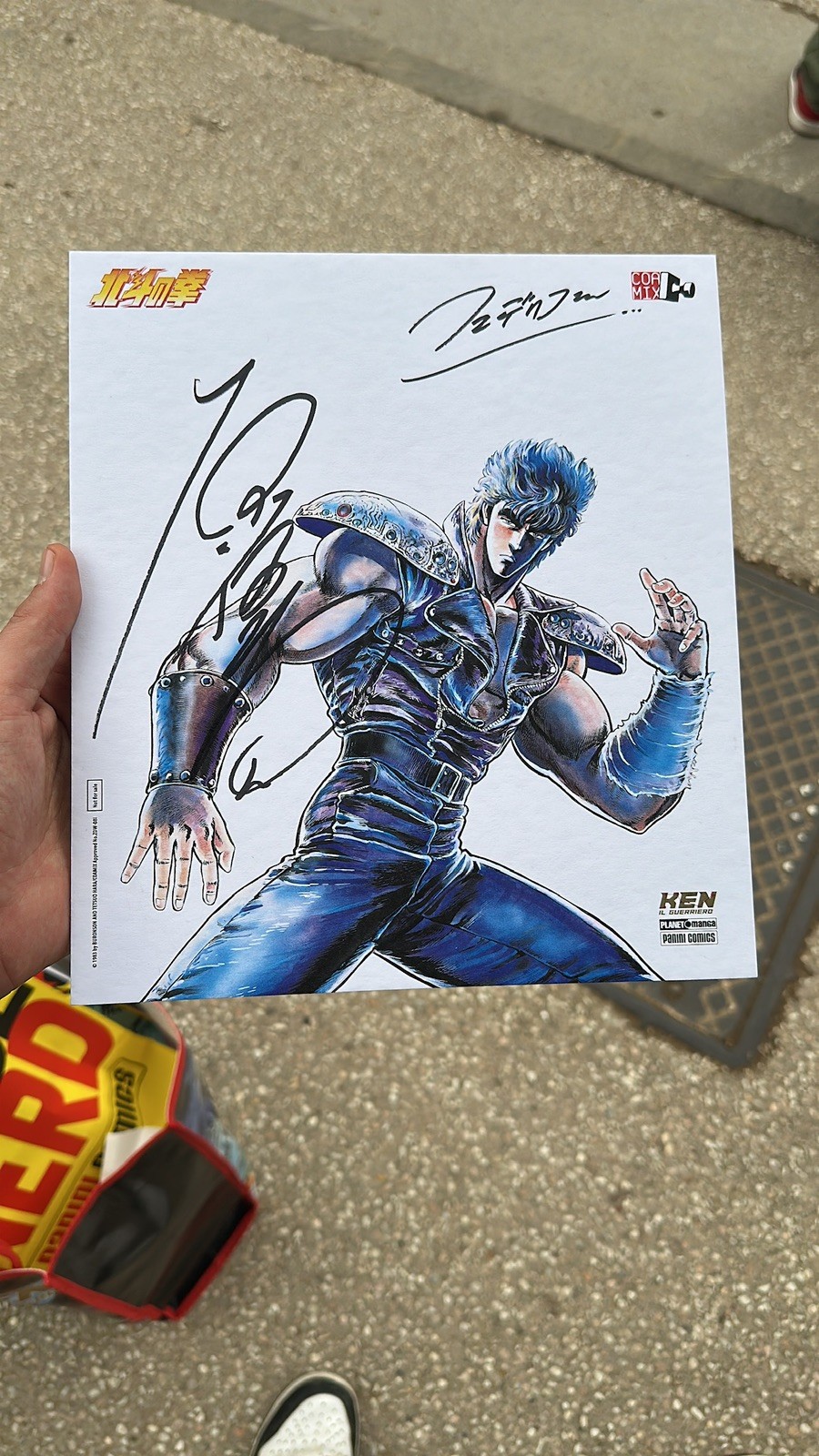 Authentic Tetsuo Hara Stamped-Signed Shikishi Kenshiro Fist time in Italy 1/318 Authentic Tetsuo Hara Stamped-Signed Shikishi Kenshiro Fist time in Italy 1/318