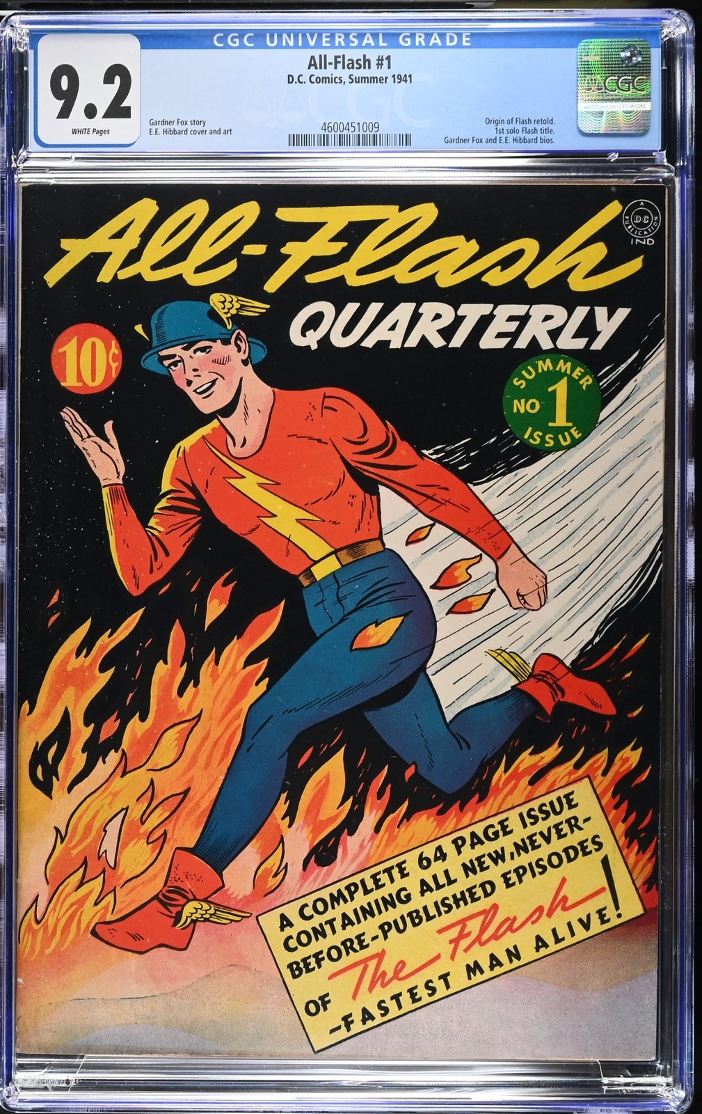 All-Flash (1941) #1 CGC NM- 9.2 White Pages DC Comics 1941 All-Flash (1941) #1 CGC NM- 9.2 White Pages DC Comics 1941
