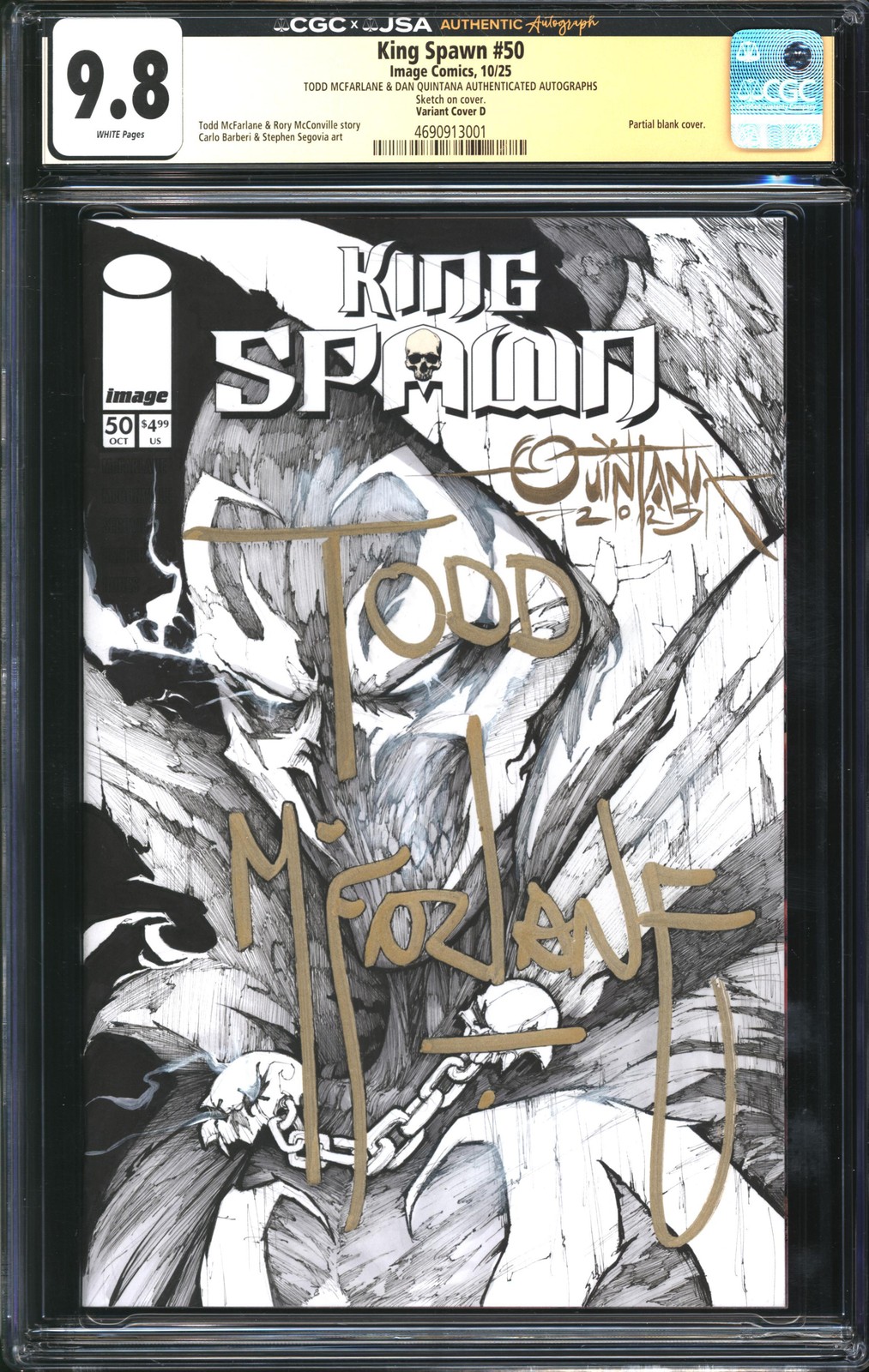 King Spawn (2021) #50 Variant Cover D CGC x JSA Signature Series 9.8 NM/MT Signe King Spawn (2021) #50 Variant Cover D CGC x JSA Signature Series 9.8 NM/MT Signe
