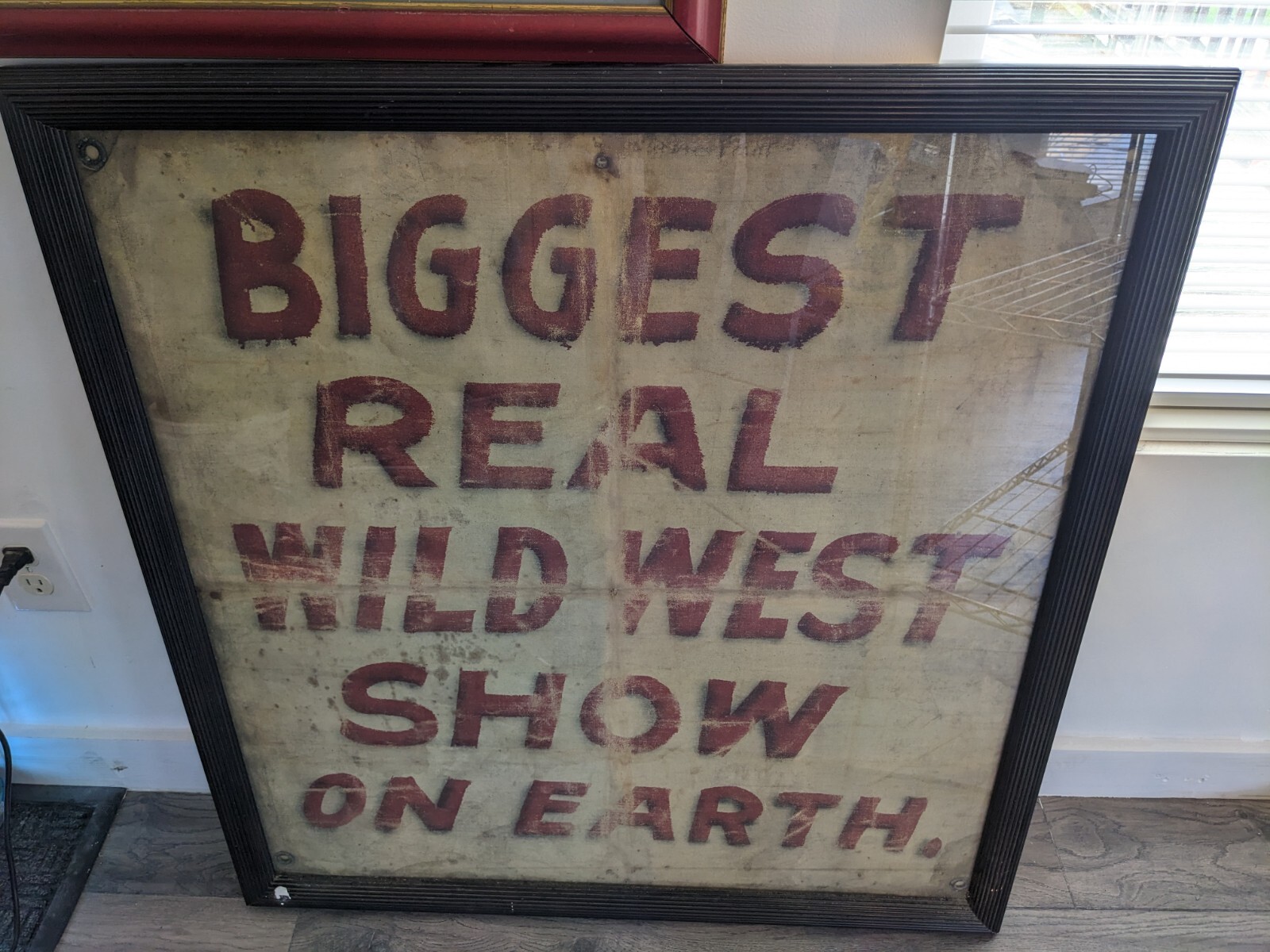 Vintage Biggest Wild West Show Cloth Sign - Buffalo Bill's Wild West shows Vintage Biggest Wild West Show Cloth Sign - Buffalo Bill's Wild West shows