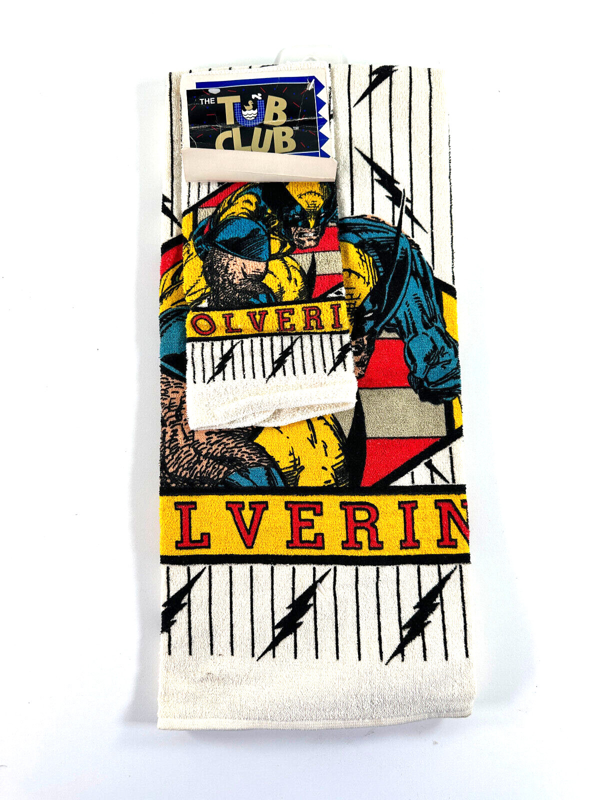 RARE vtg 90's Marvel COmics Wolverine TUB CLUB towel set NICE RARE vtg 90's Marvel COmics Wolverine TUB CLUB towel set NICE
