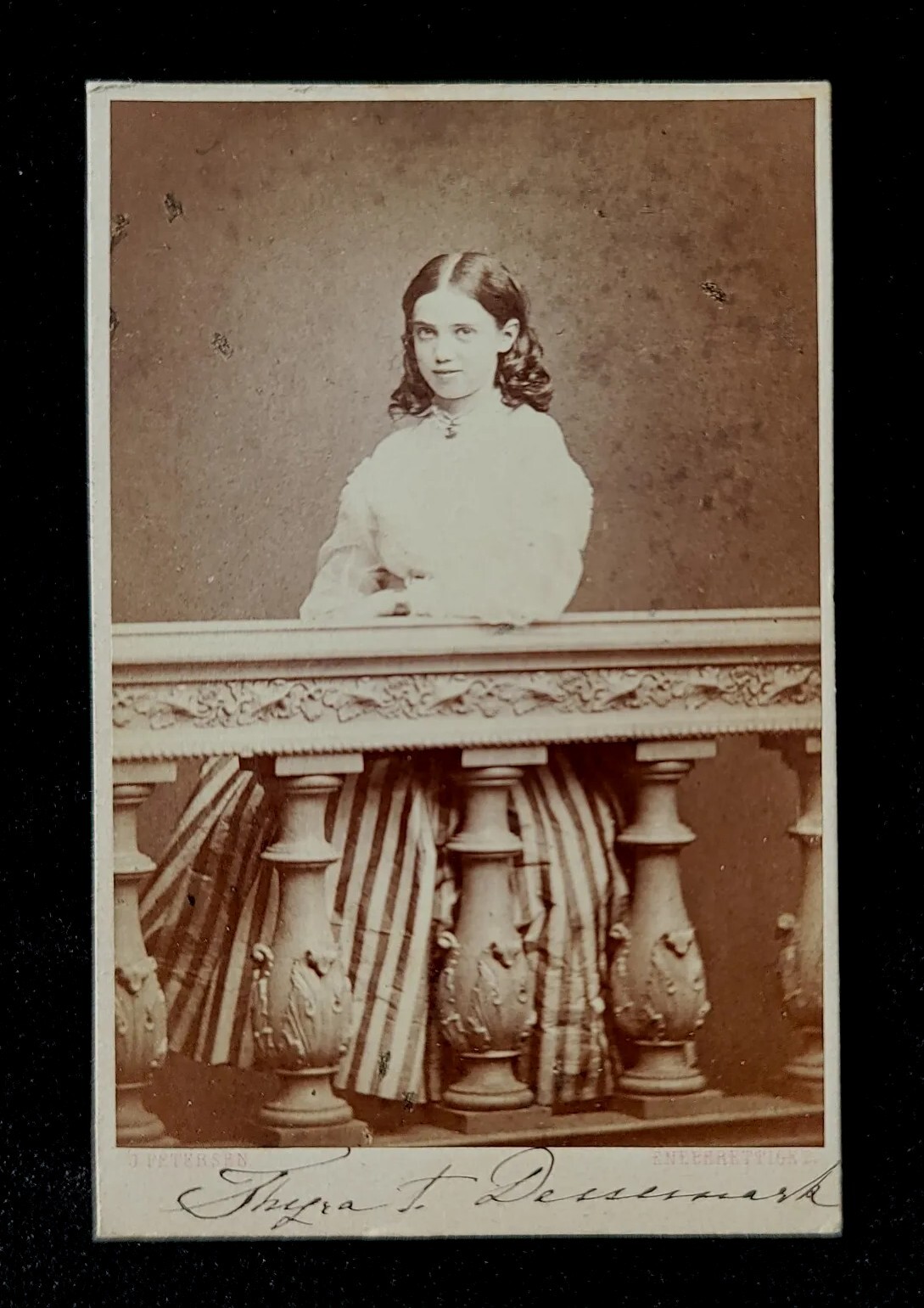 Denmark Princess Thyra Signed Royal Photo CDV to Author Hans Christian Andersen