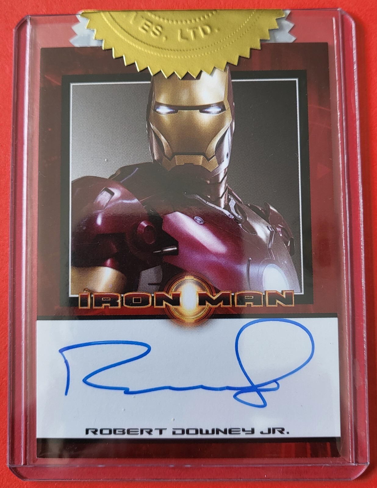 Iron Man Robert Downey Jr. Autograph Marvel Rittenhouse 2008 Iron Man Robert Downey Jr. Autograph Marvel Rittenhouse 2008