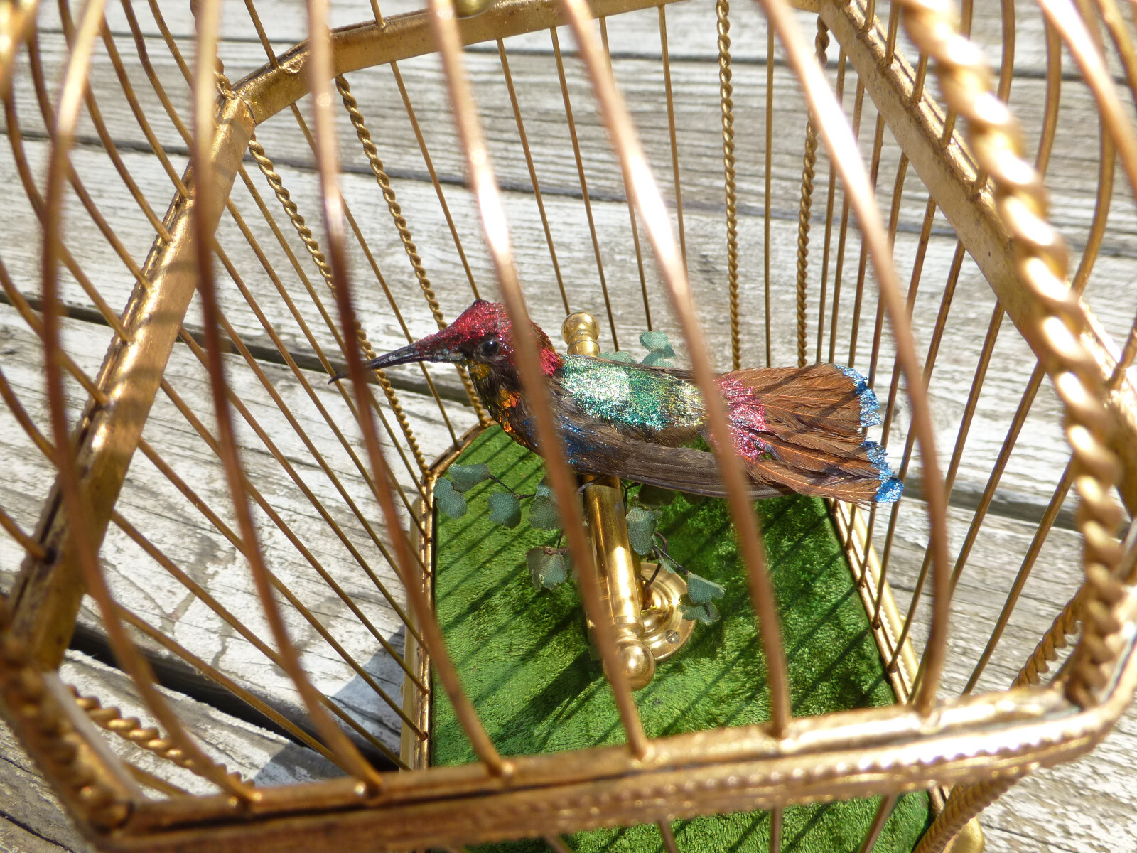 Rare Antique French Automaton Singing Bird Cage Music Box Customized Bird Tone
