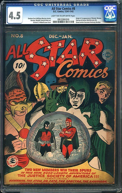 All Star Comics #8 CGC 4.5 DC 1941 1st Wonder Woman Holy Grail G12 910 cm All Star Comics #8 CGC 4.5 DC 1941 1st Wonder Woman Holy Grail G12 910 cm