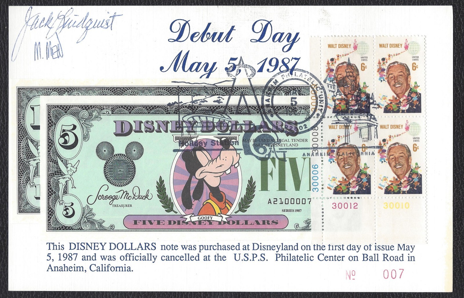 DISNEY DOLLAR **DEBUT CARDS** Authentic Historical Documents DON'T BE MISLED DISNEY DOLLAR **DEBUT CARDS** Authentic Historical Documents DON'T BE MISLED