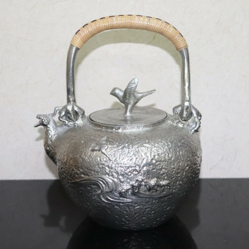 Kyusu Takaoka Craft Japanese Tin Tea pot Nami Chidori Animal Spout Japan Kyusu Takaoka Craft Japanese Tin Tea pot Nami Chidori Animal Spout Japan