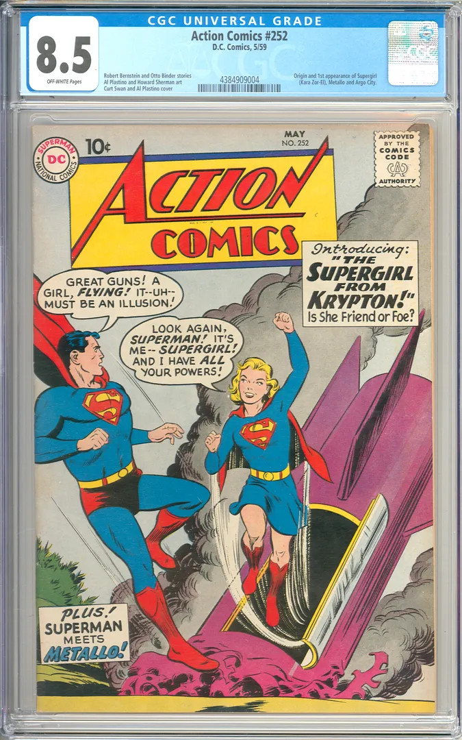 Action Comics #252 High Grade 1st App. Supergirl Superman DC Comic 1959 CGC 8.5 Action Comics #252 High Grade 1st App. Supergirl Superman DC Comic 1959 CGC 8.5