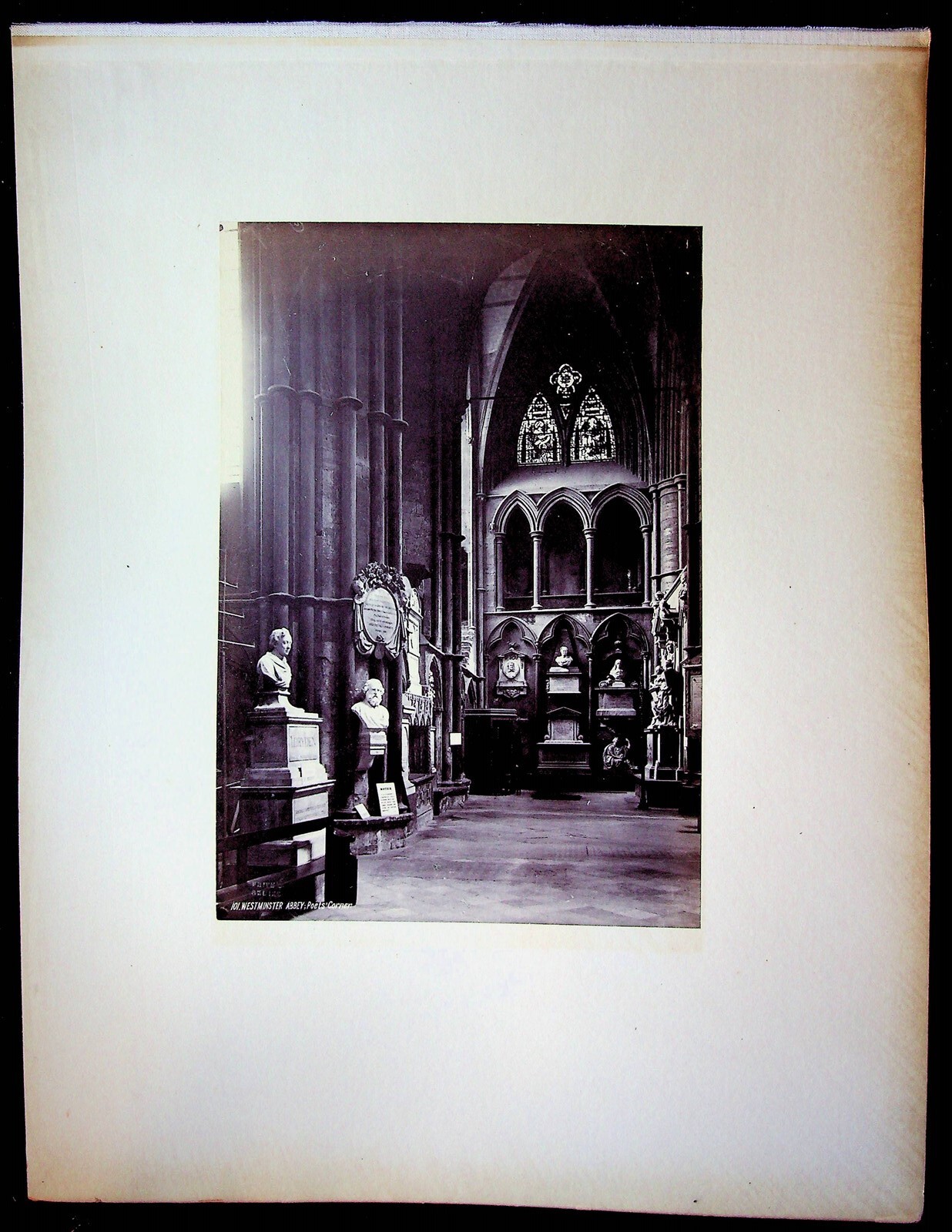 Westminster Abbey Coronation Chair & Poets Corner Albumen Photo 1900s England