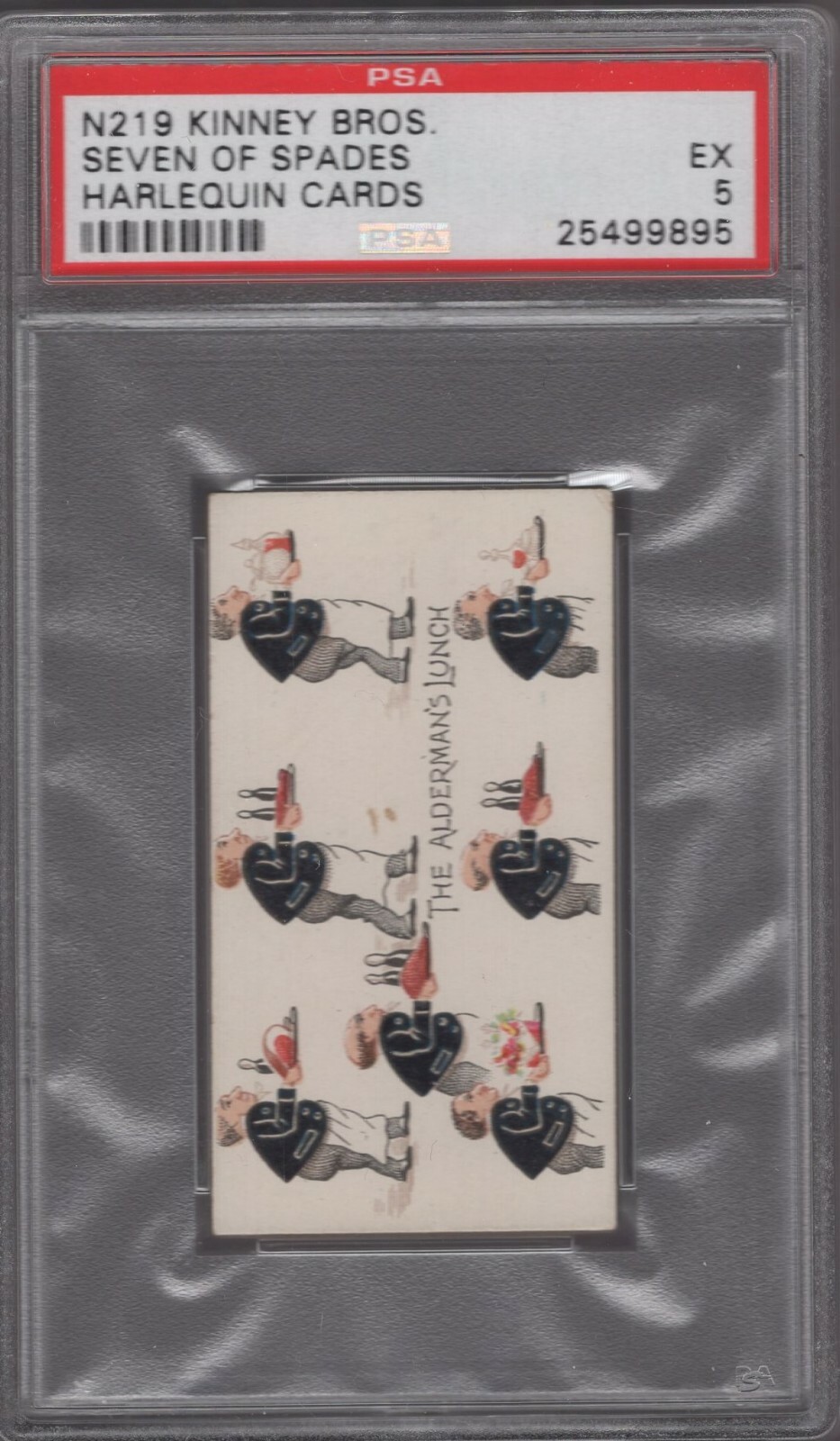 1888 N219 Kinney Bros. Harlequin Cards Seven of Spades Graded PSA 5
