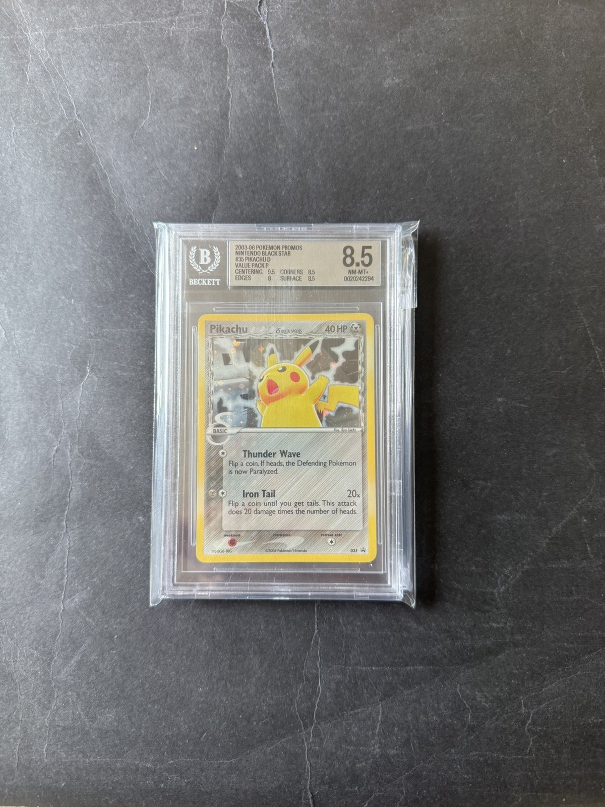 2003-06 Pokemon Pikachu #035 Promos Nintendo Black Star Value Pack BGS 8.5