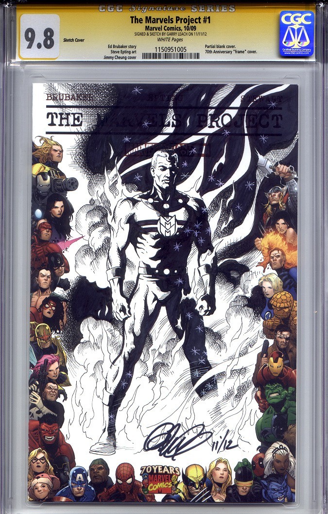 MARVELS PROJECT #1 CGC 9.8 SS GARRY LEACH (Miracleman #1 cover recreation) MARVELS PROJECT #1 CGC 9.8 SS GARRY LEACH (Miracleman #1 cover recreation)