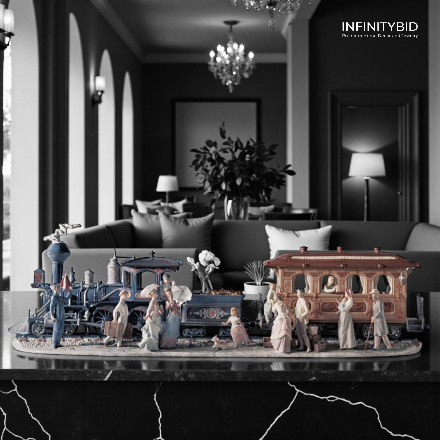 Lladro A Grand Adventure Train Sculpture. Limited Edition 01001888 Lladro A Grand Adventure Train Sculpture. Limited Edition 01001888