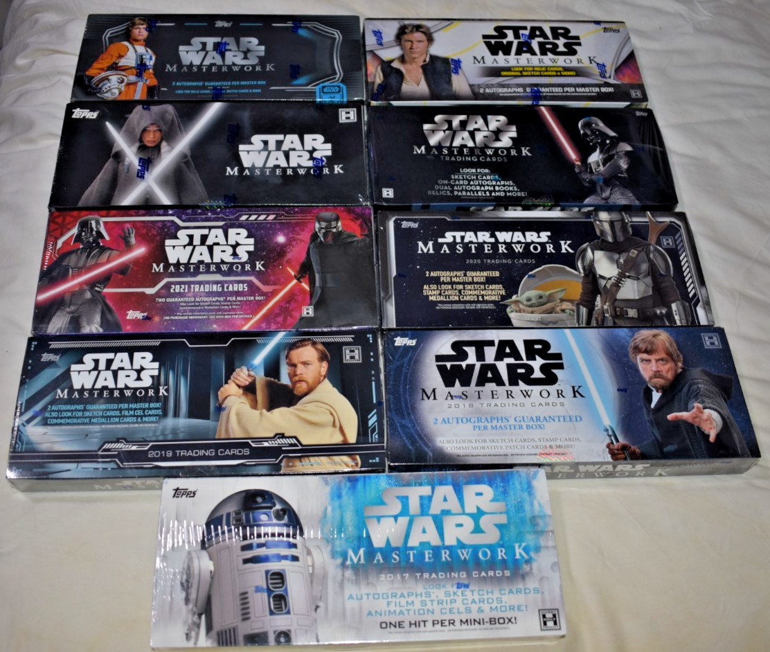 NINE (2016-2025 ) TOPPS STAR WARS MASTERWORK HOBBY BOXES ALL NEW FACTORY SEALED