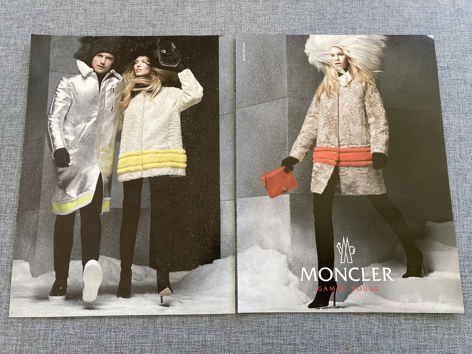 2014 MONCLER Print Ad 2 Page Fashion Feet Ankles Long Legs High Heel Shoes Art
