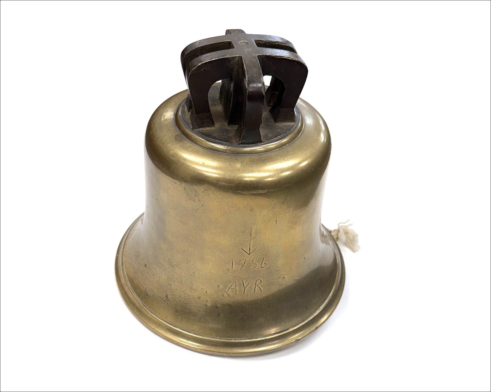Antique 18th Century British Navy Bronze Ships Bell - Ayr 1756 -