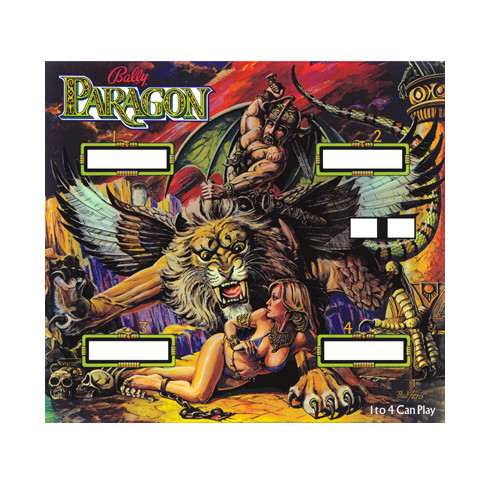 Paragon Pinball Machine Backglass - New 