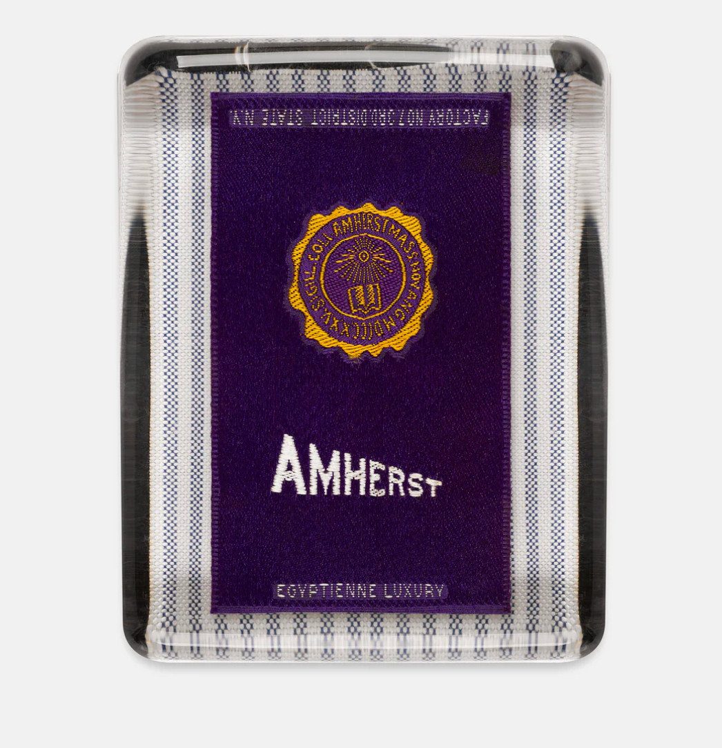 NEW Vintage 1-of-1 Lux Amherst College Liberal Arts Glass Paperweight