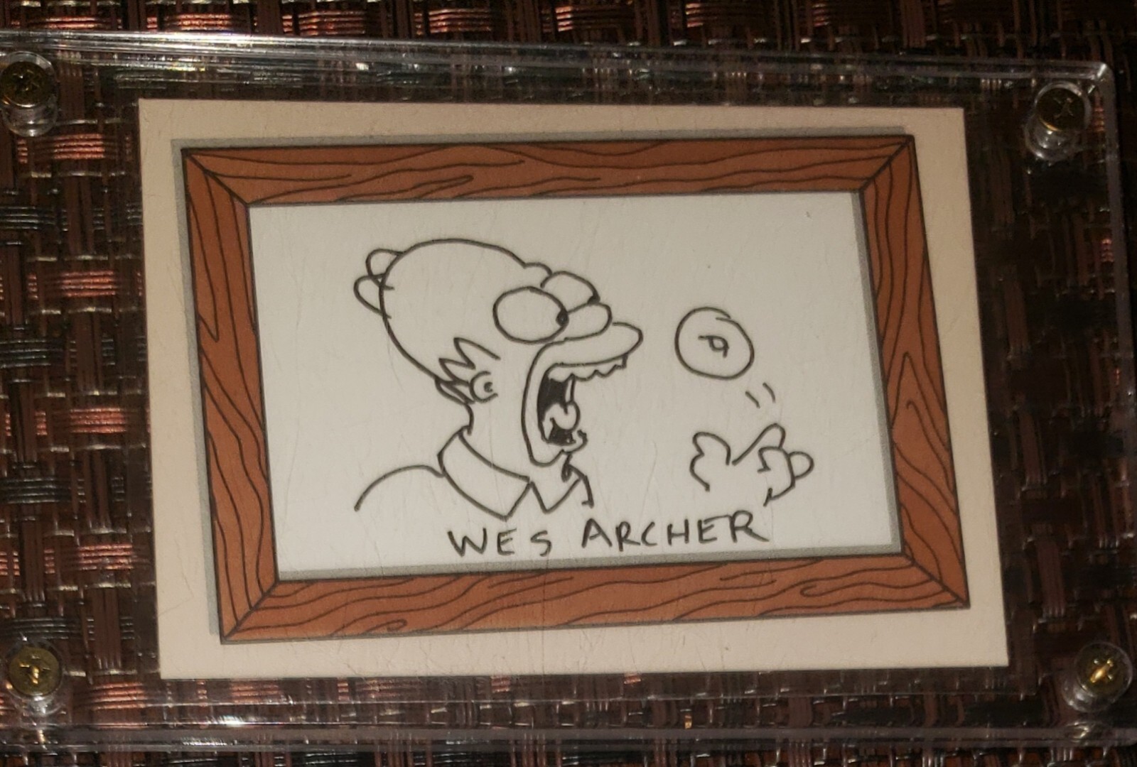2001 SIMPSONS Mania Sketch Card Homer with Donut by Wes Archer #111/233 Rare 2001 SIMPSONS Mania Sketch Card Homer with Donut by Wes Archer #111/233 Rare
