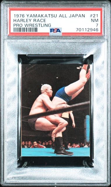 1976 Yamakatsu Wrestling Harley Race Blue #21 RC Rookie PSA 7 POP 2 1976 Yamakatsu Wrestling Harley Race Blue #21 RC Rookie PSA 7 POP 2