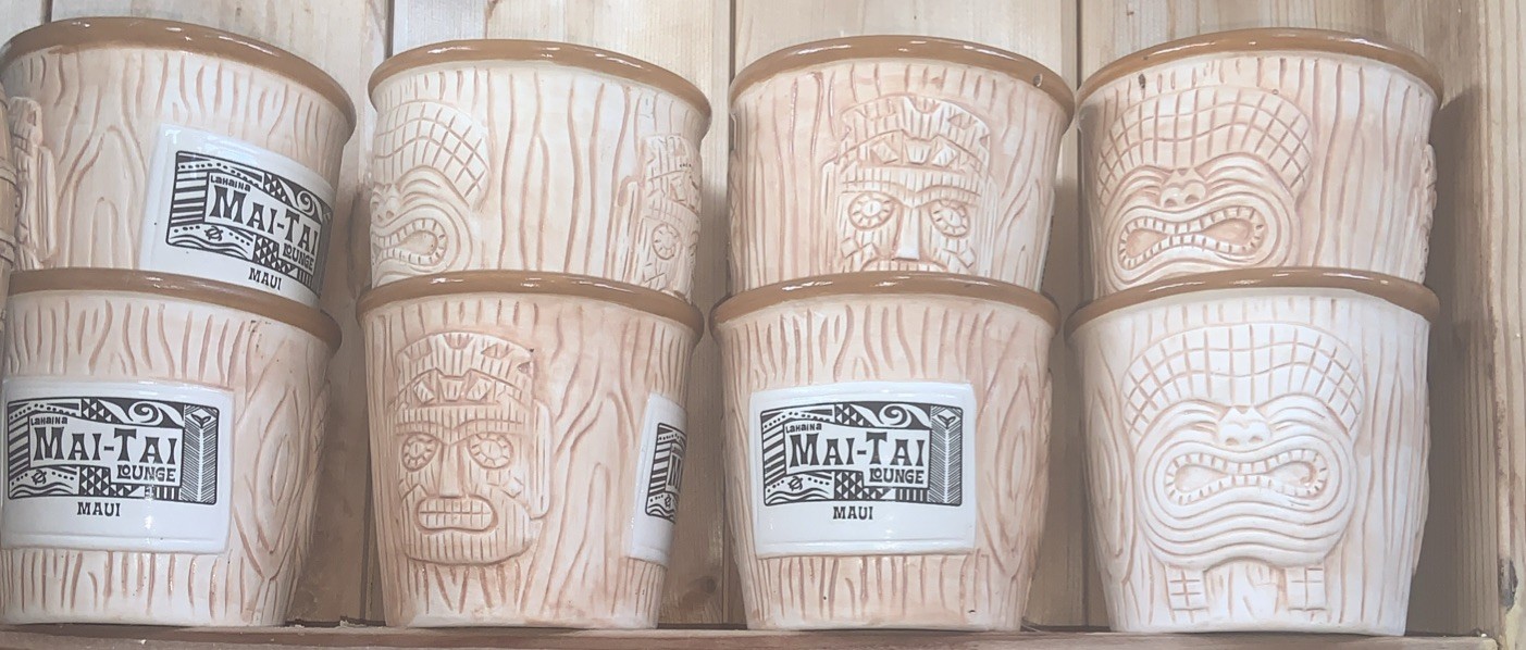 14  Vtg. MAI-TAI MAUI Lounge Lahaina Front st. Hawaiian TIKI BAR Cups Mugs