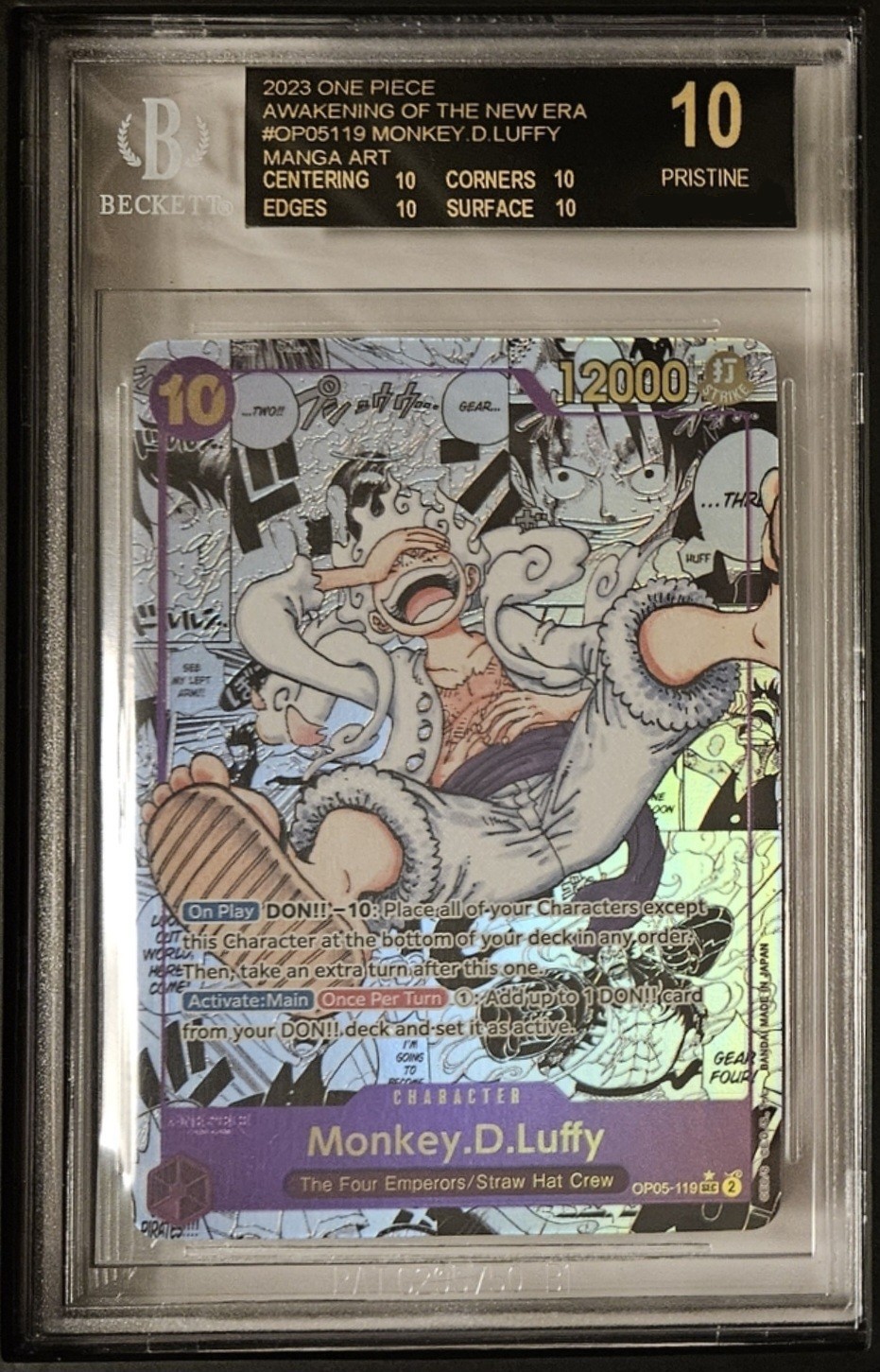 Manga Luffy OP05 BGS Black Label 10 One Piece