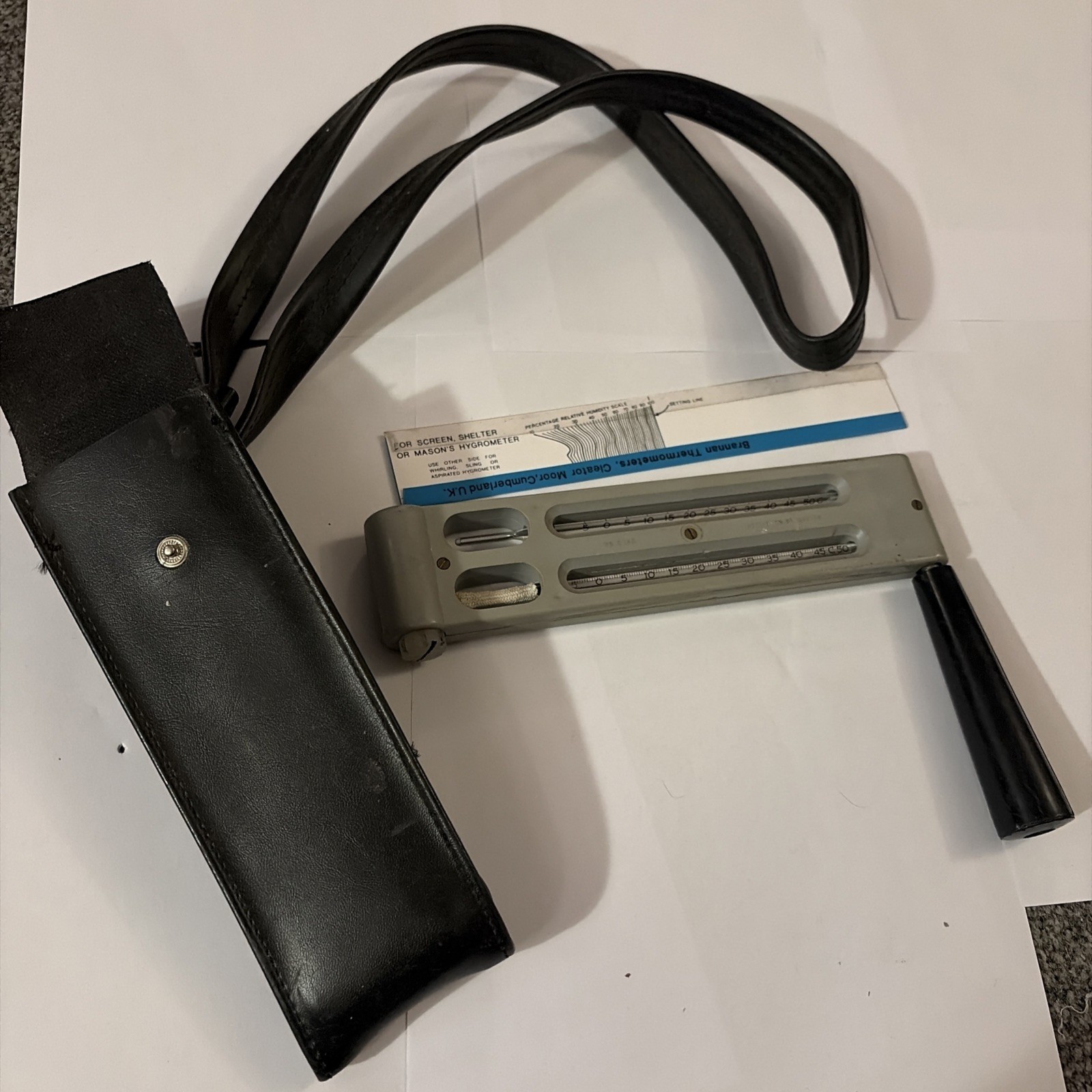Vintage Brannan Whirling Hygrometer sling psychrometer with case masons Vintage Brannan Whirling Hygrometer sling psychrometer with case masons