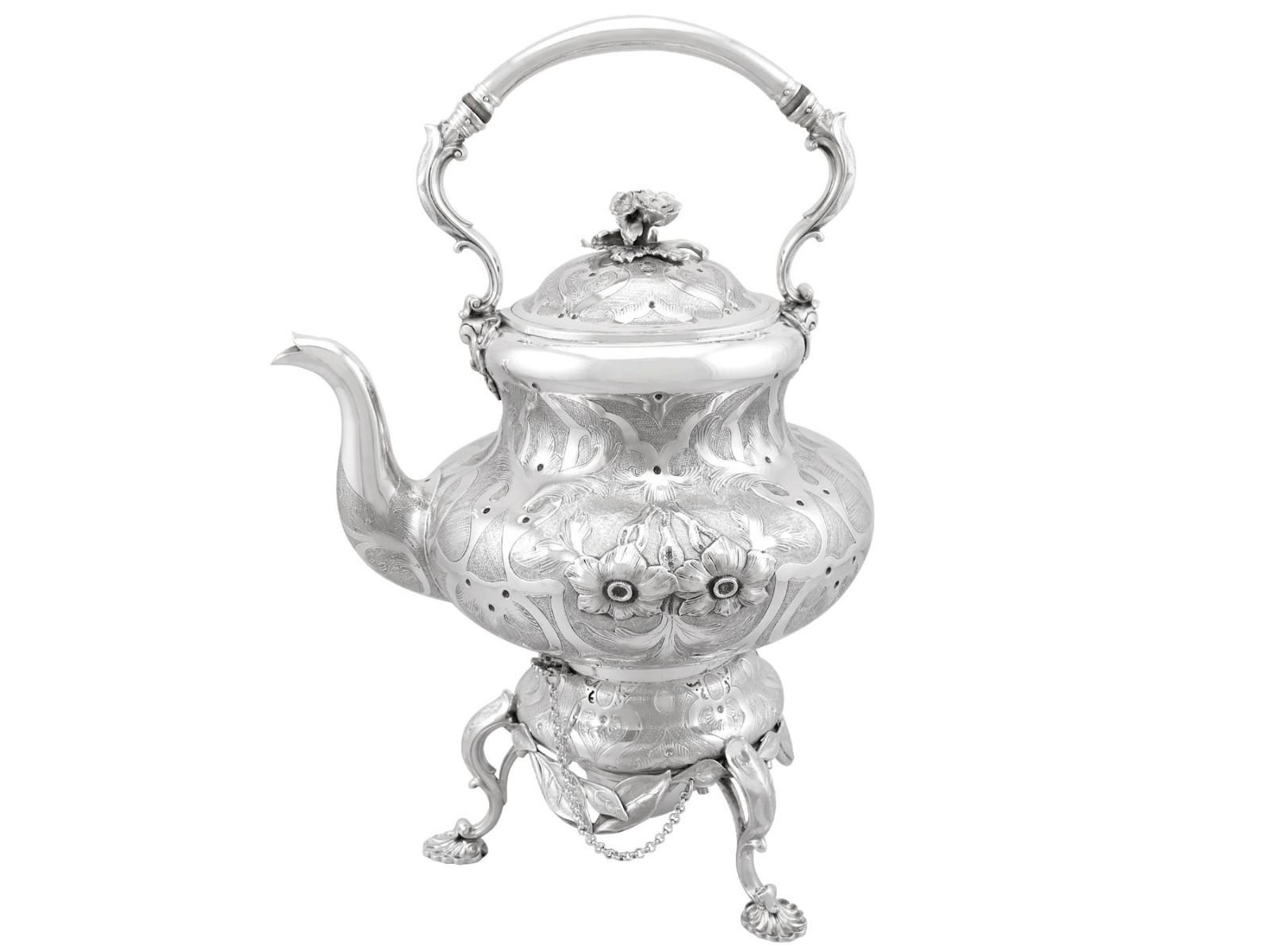Antique Victorian Sterling Silver Spirit Kettle (1866) Antique Victorian Sterling Silver Spirit Kettle (1866)