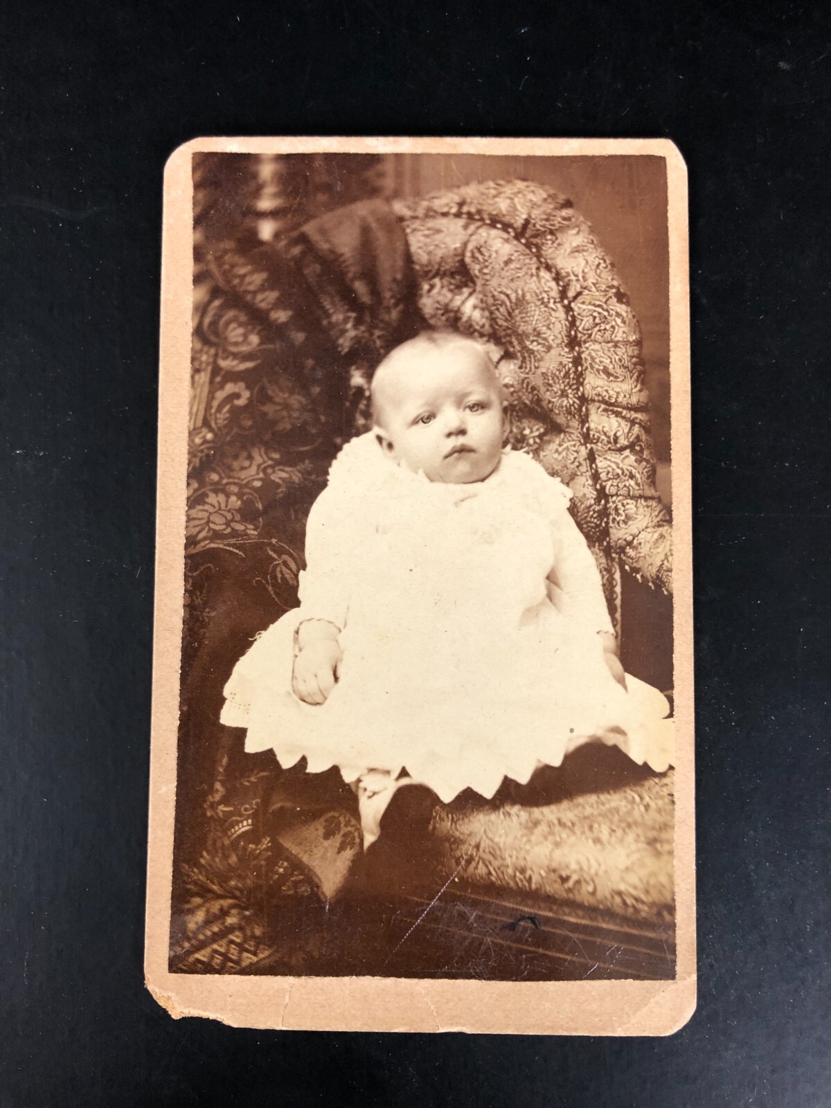 Newark,NJ Antique Victorian Baby CDV Photograph 1870s 1880s Blue Eyes Light Skin