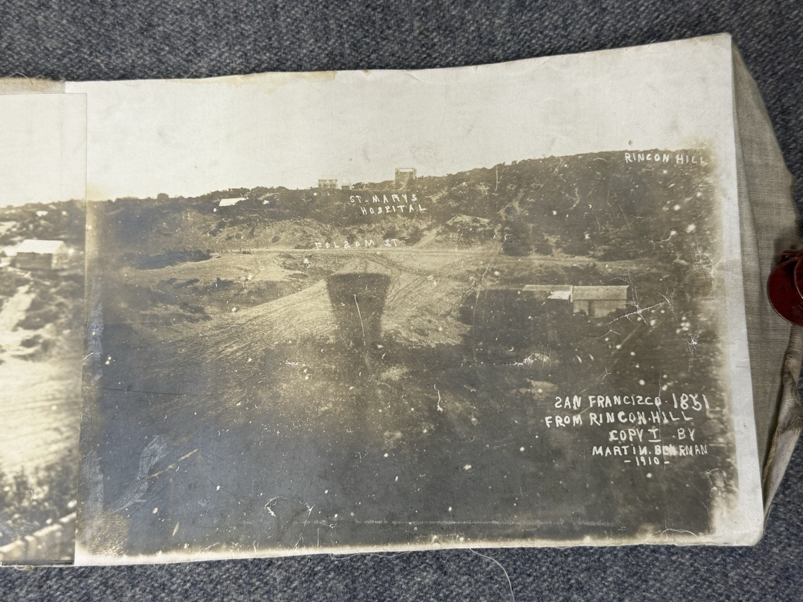 RARE circa 1910 Martin Behrman Panoramic Photo of San Francisco Waterfront 1851