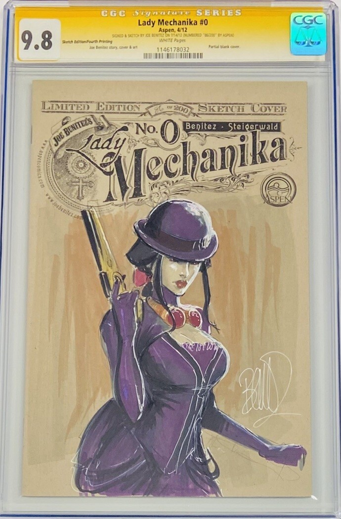 Lady Mechanika #0 LTD 200 Blank Signed & Original Sketch Joe Benitez CGC 9.8 SS Lady Mechanika #0 LTD 200 Blank Signed & Original Sketch Joe Benitez CGC 9.8 SS