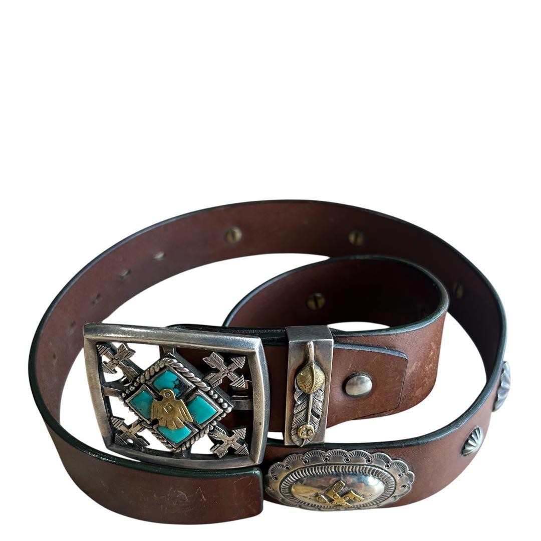 Vintage Navajo Silver Belt Buckle Thunderbird Whirling Log Gallion Rare Japan JP Vintage Navajo Silver Belt Buckle Thunderbird Whirling Log Gallion Rare Japan JP