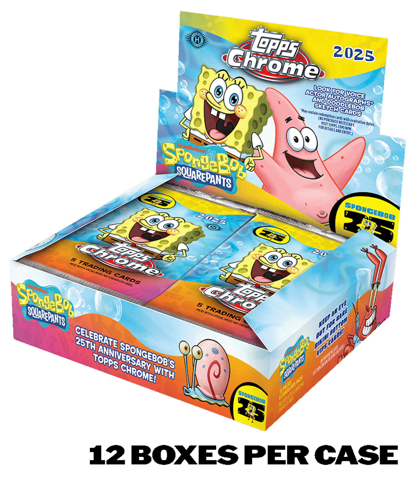 2025 TOPPS CHROME SPONGEBOB SquarePants HOBBY 12-BOX CASE 25th Anniversary New 2025 TOPPS CHROME SPONGEBOB SquarePants HOBBY 12-BOX CASE 25th Anniversary New