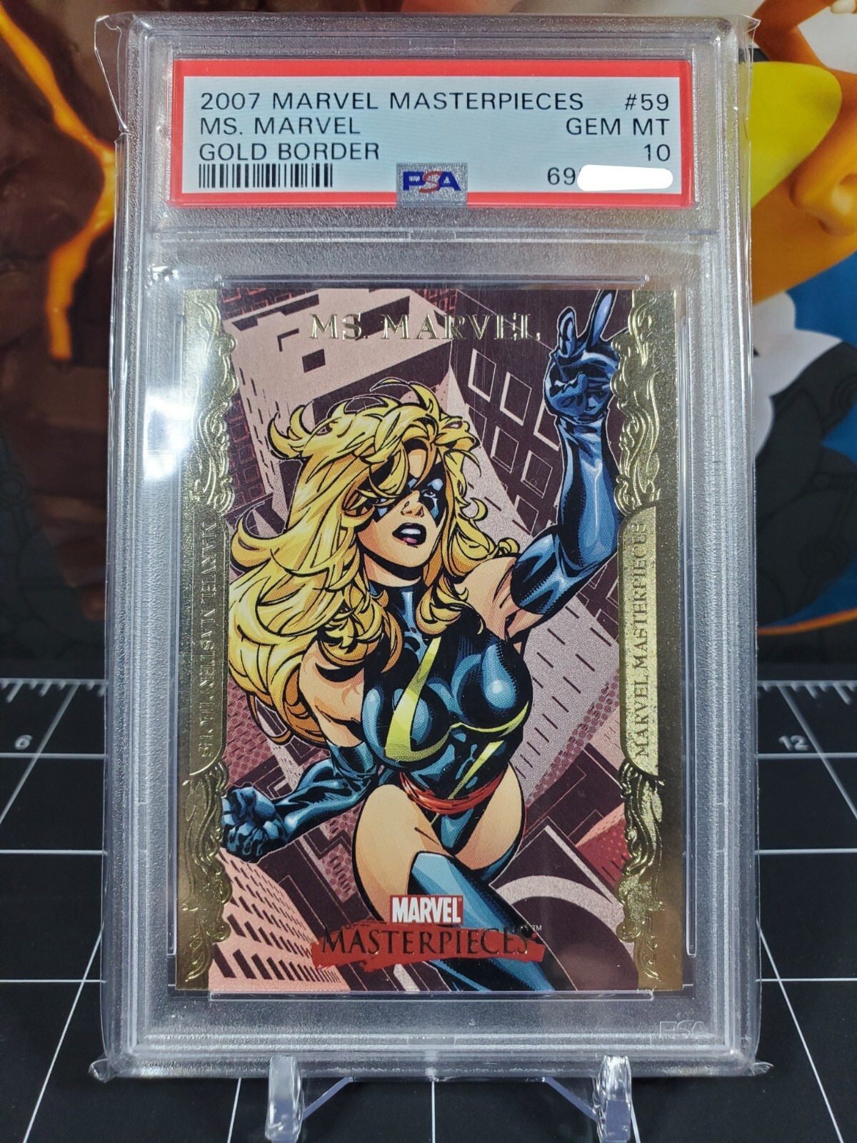POP 1 Ms. Marvel #59 Gold Border 2007 Marvel Masterpieces PSA 10