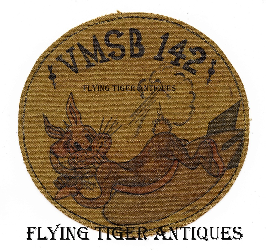 Ext Rare 1942 USMC VMSB-142 Jacket Patch Variant and 2 Vintage Cactus Air Force Ext Rare 1942 USMC VMSB-142 Jacket Patch Variant and 2 Vintage Cactus Air Force