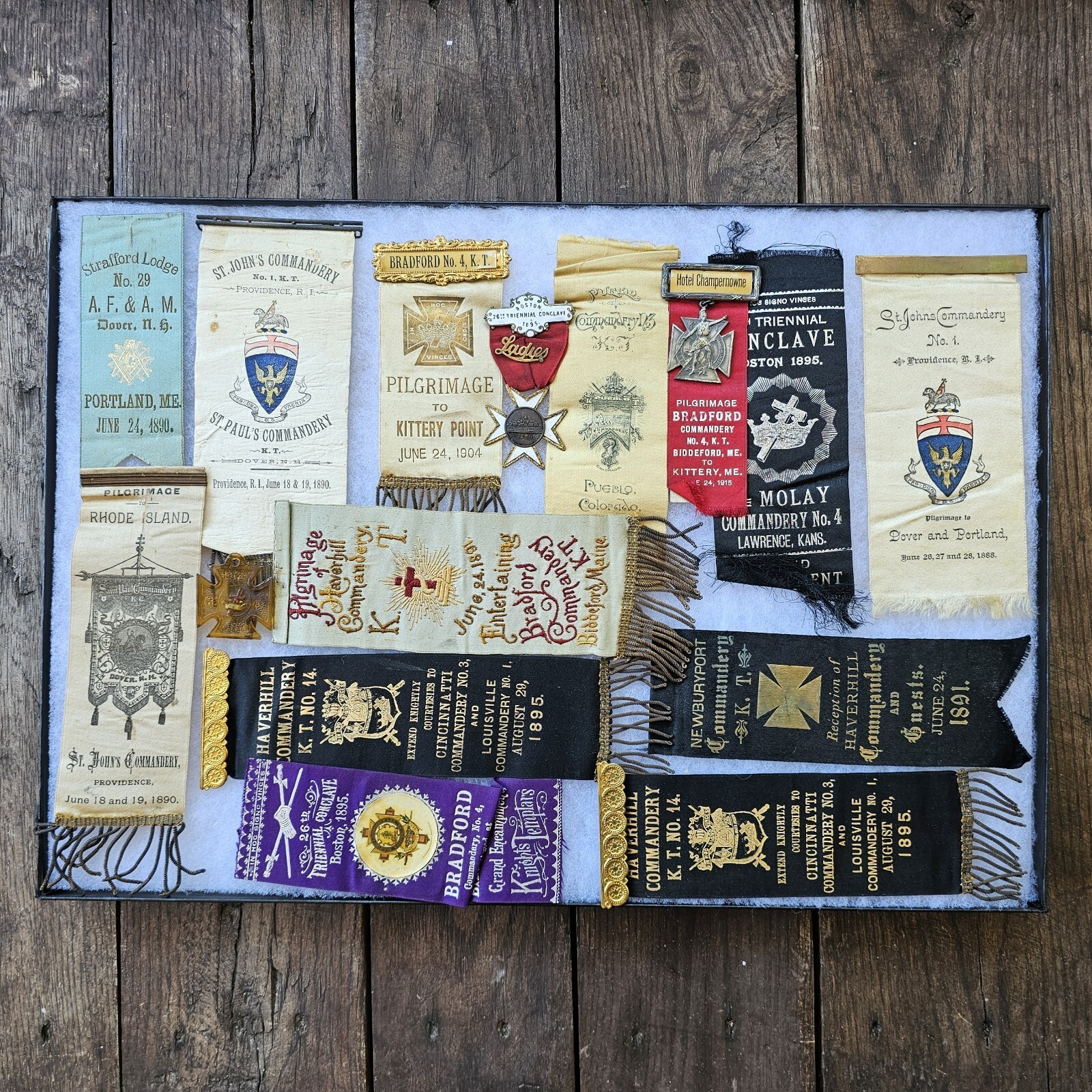 Antique 1800's-1900's Masonic Knights Templar Ribbons Lot Antique 1800's-1900's Masonic Knights Templar Ribbons Lot