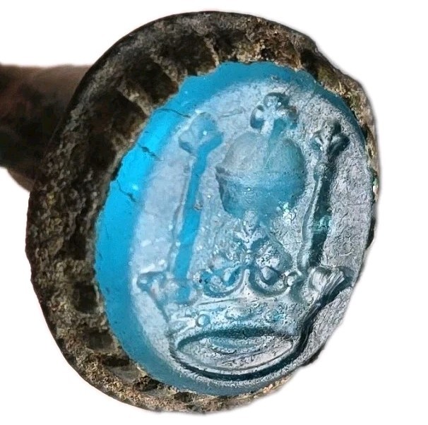 Georgian Tudor Revival Intaglio Wax Seal Matrix Stamp Royal Crown Orb Scepter UK Georgian Tudor Revival Intaglio Wax Seal Matrix Stamp Royal Crown Orb Scepter UK