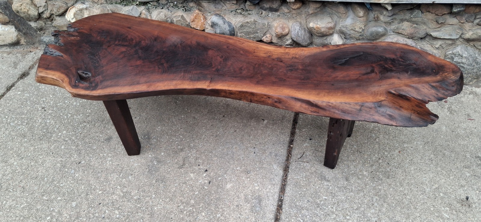 Vintage live edge Redwood Burl  coffee table/ bench, driftwood