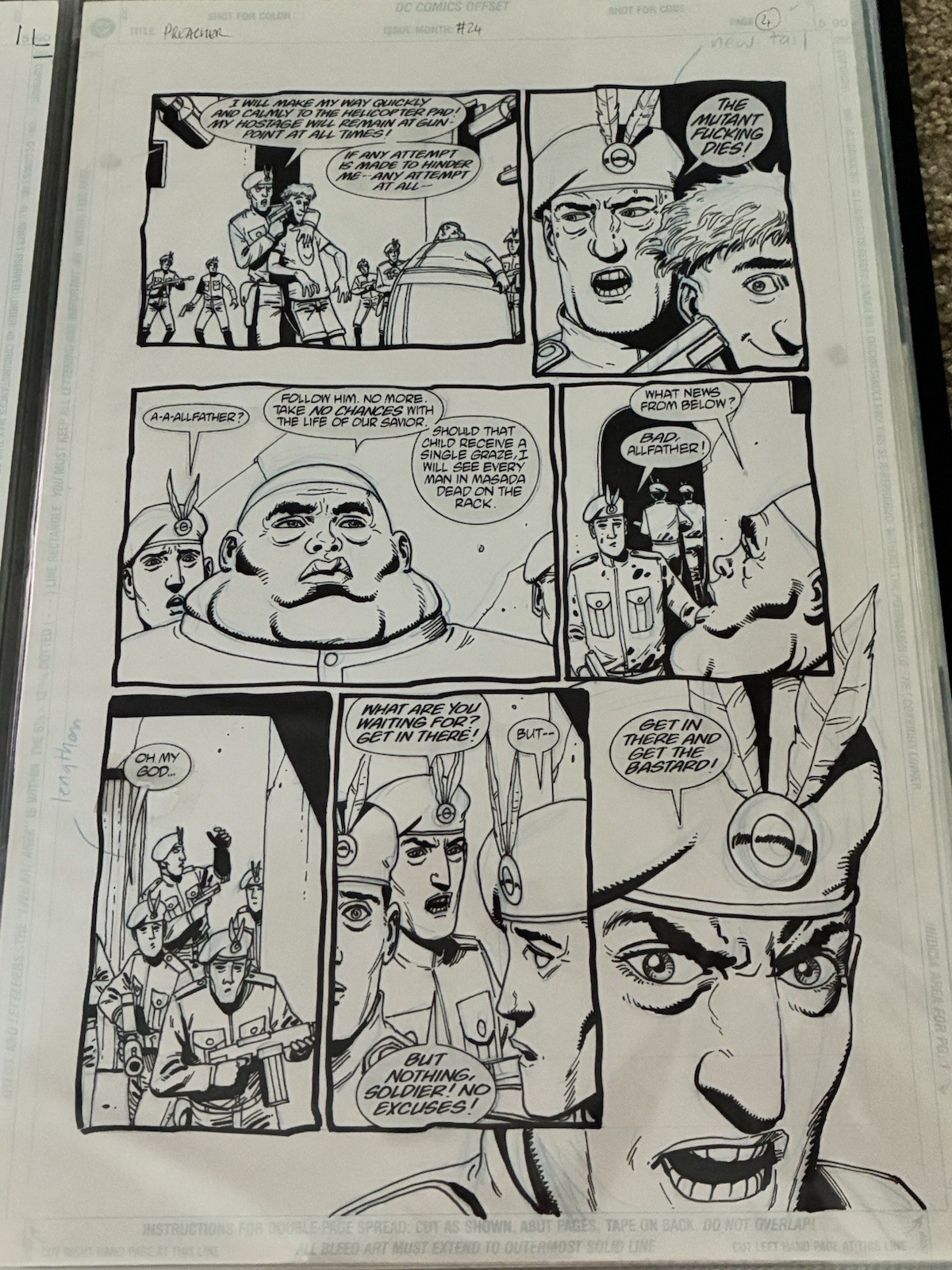 Steve Dillon PREACHER #24 Page 4 Original Comic Art DC Vertigo Allfather Steve Dillon PREACHER #24 Page 4 Original Comic Art DC Vertigo Allfather
