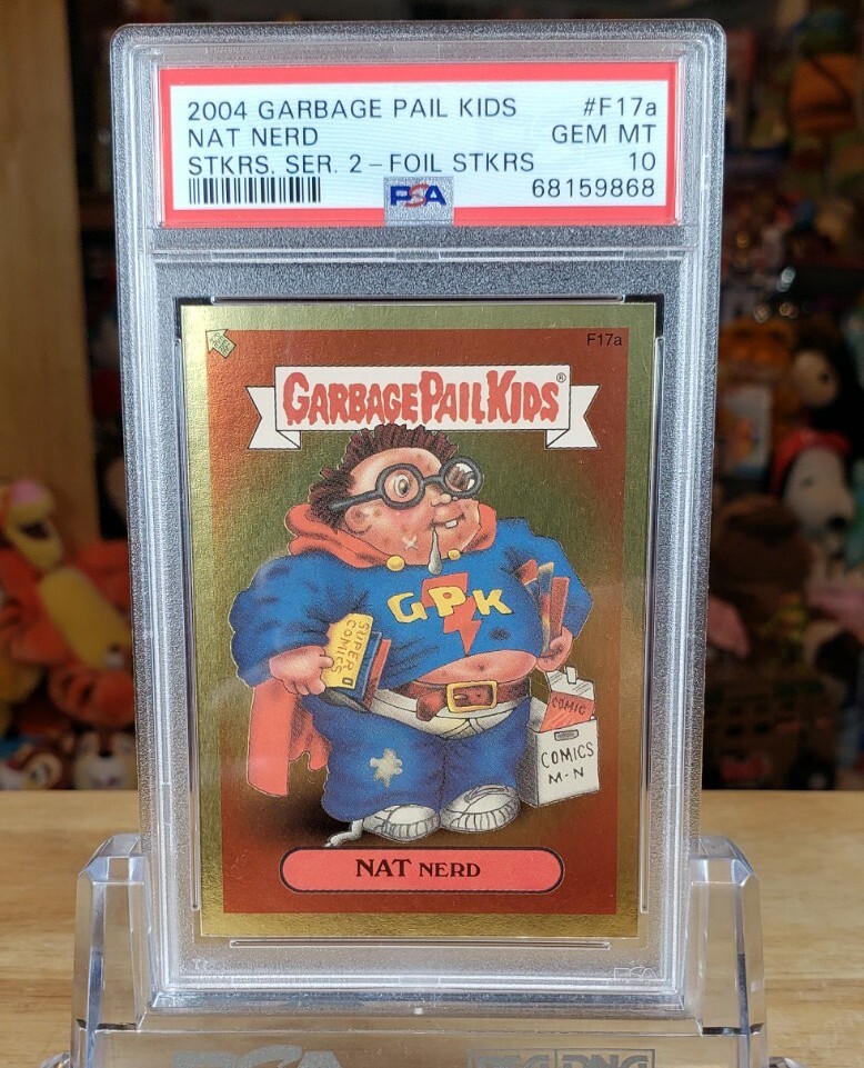 2004 Garbage Pail Kids NAT NERD Superman Parody Gold Foil ERROR PSA 10 Gem *READ
